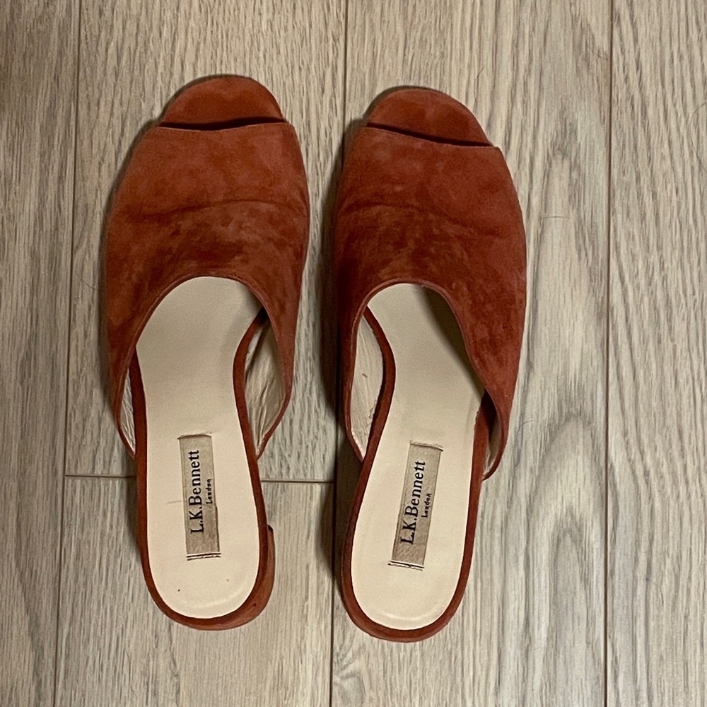 Women's Suede Leather peep toe Mules